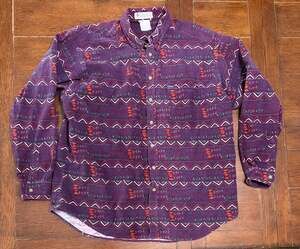 Vintage Columbia Sportswear Aztec Geometric Long Sleeve Button-Up Shirt 2XL
